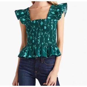 Hill House The Paz Top Emerald Botanical